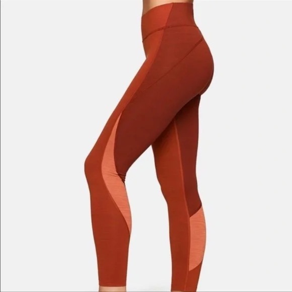 Outdoor Voices Pants Orange Colorblock Leggings High Rise 26” Inseam Women’s XS - Picture 1 of 7